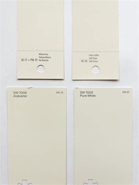WhiteDove is slightly brighter with a LRV of 85. . Benjamin moore creamy white vs swiss coffee